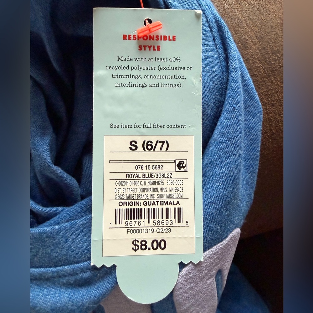 Cat & Jack Boys’ Blue Long Sleeve Tee Good Energy S (6-7) NWT - Picture 4 of 4
